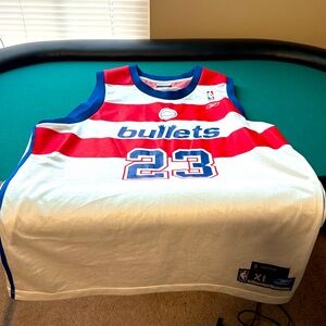 Reebok White and Red Basketball Jersey